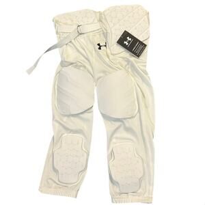 Under Armour Men's White Gameday Integrated Football Pants Padded Size Small NWT